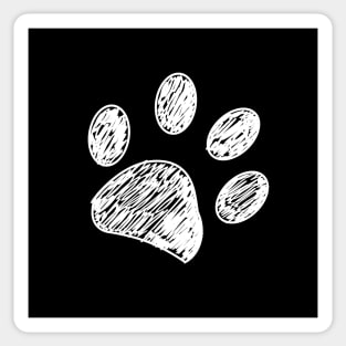 Doodle white paw print Sticker